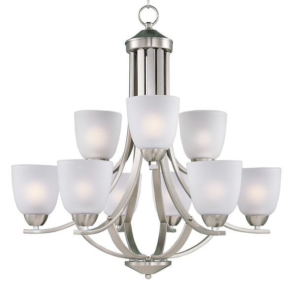 Maxim Lighting Axis 9-Light 28" Wide Satin Nickel Chandelier 11226FTSN - main